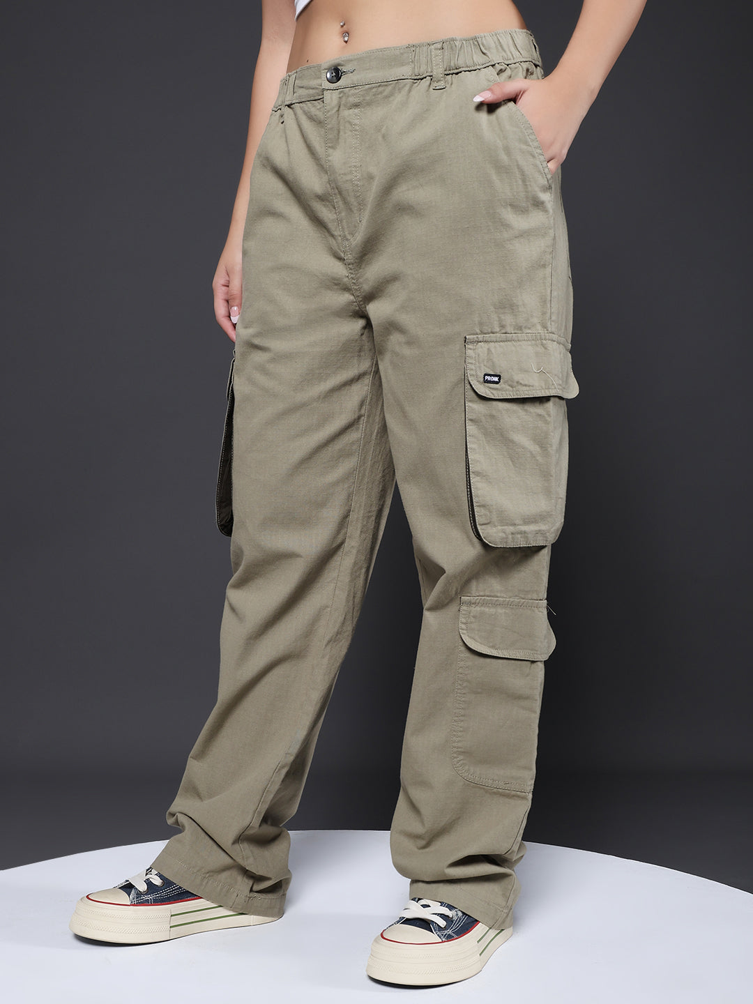 Women Utility Cargo - Olive Green