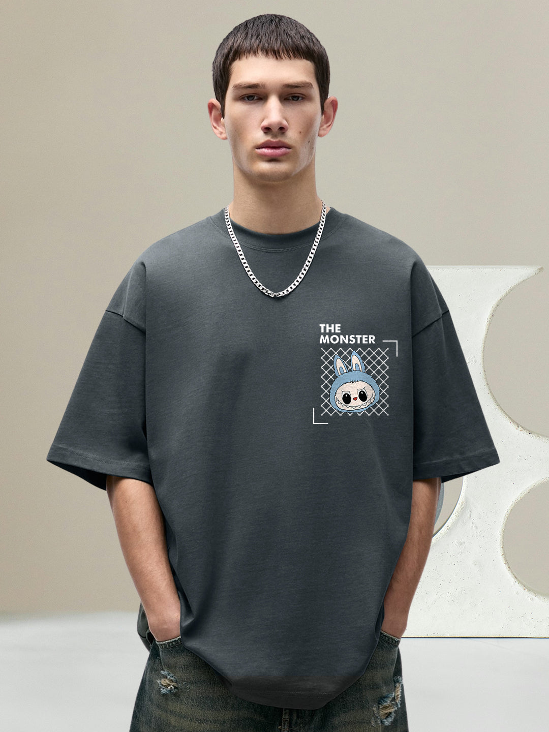 Urban Beast Men Printed Oversized T-Shirt