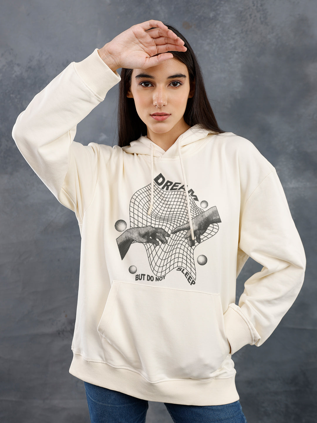 Do Not Sleep Women Drop Shoulder Premium Terry Hoodie