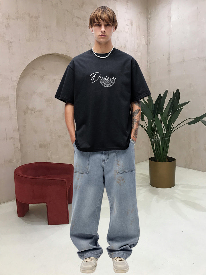 Divine Men Printed Oversized T-Shirt