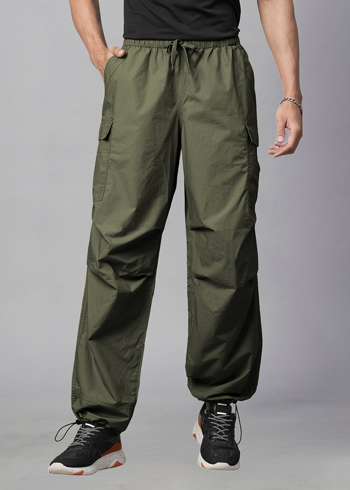 Parachute Pants For Men - Olive Green