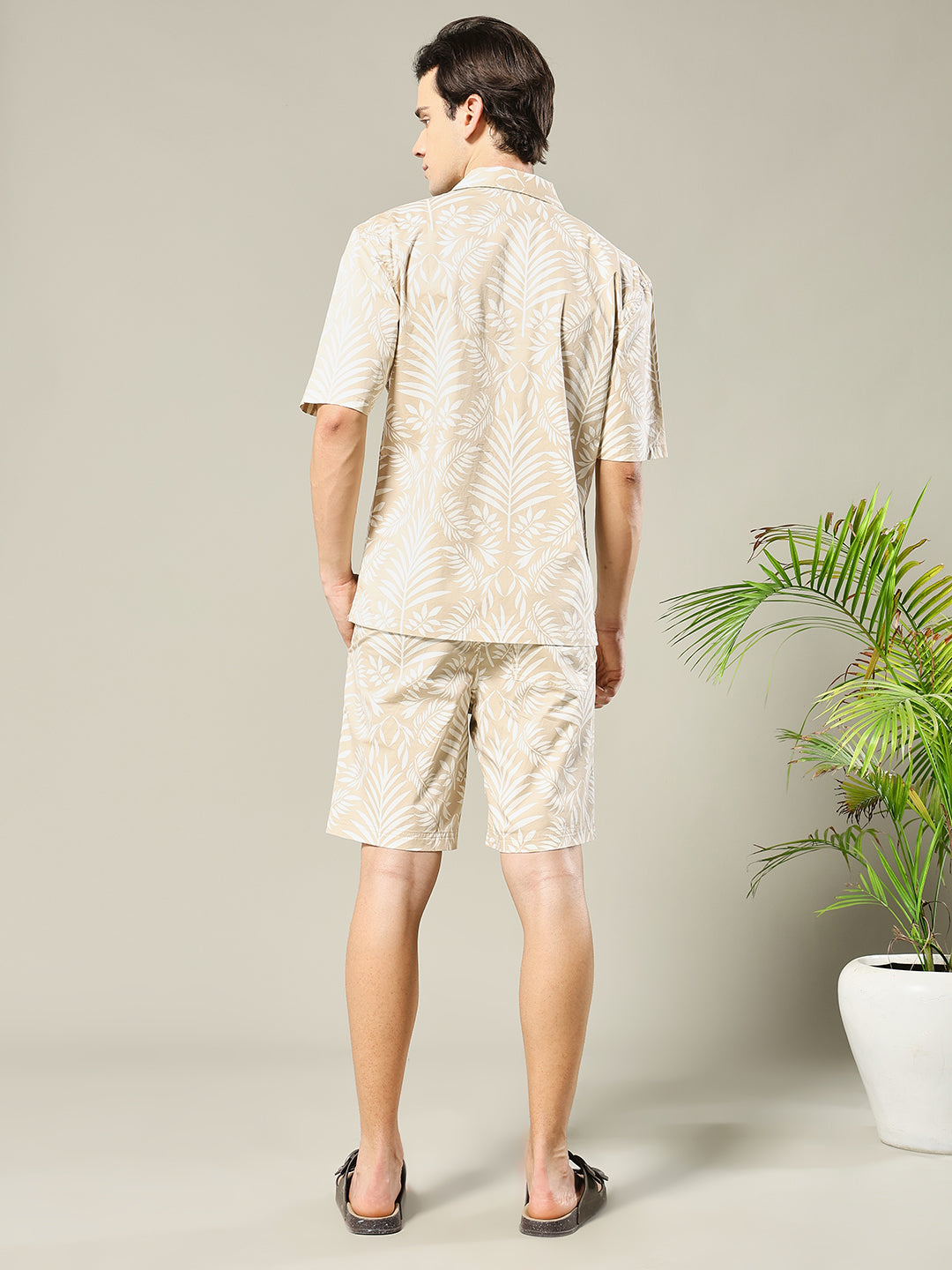 Men Premium Cotton Twill Co-ord Set – Beige