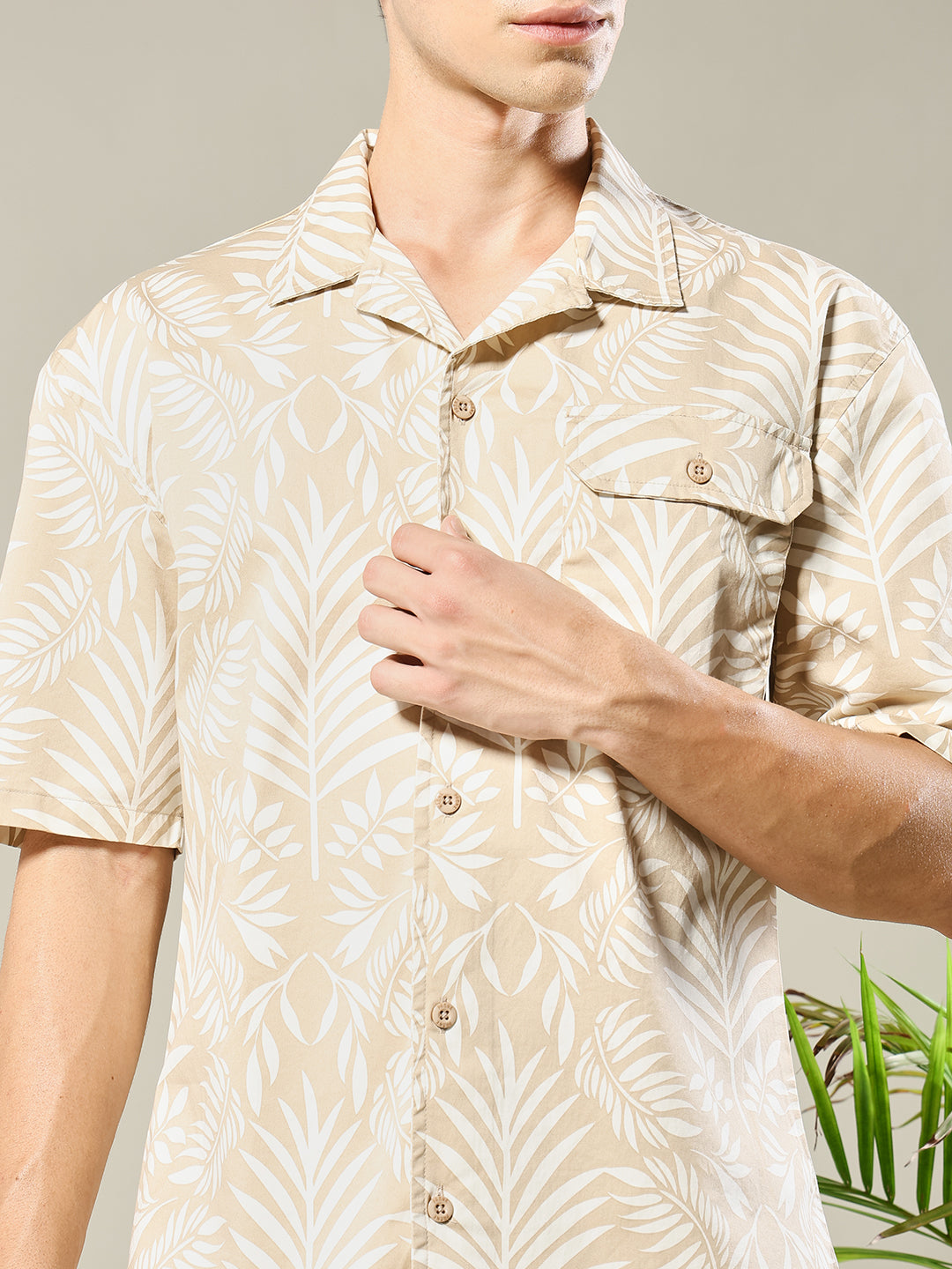 Men Premium Cotton Twill Co-ord Set – Beige