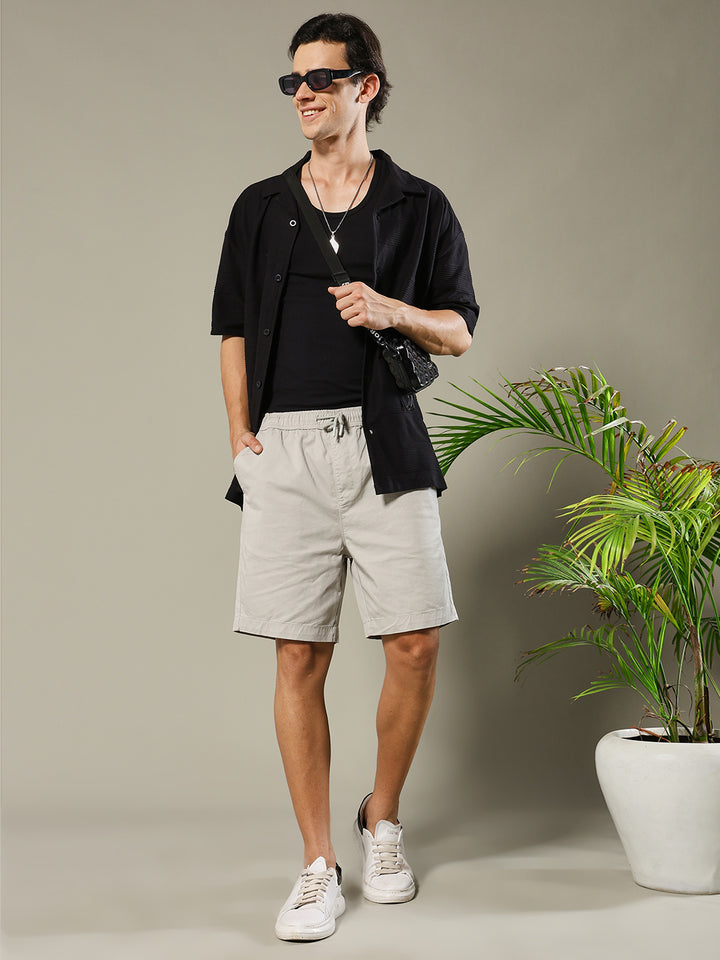 Mens Half Sleeve Resort Shirt - Black