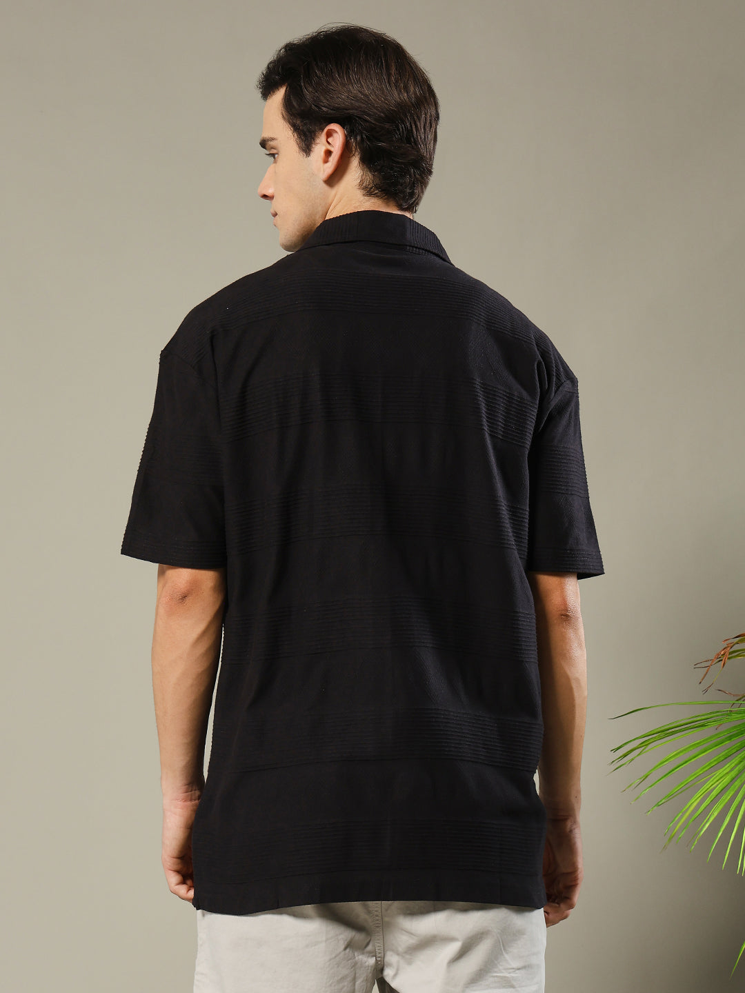 Mens Half Sleeve Resort Shirt - Black