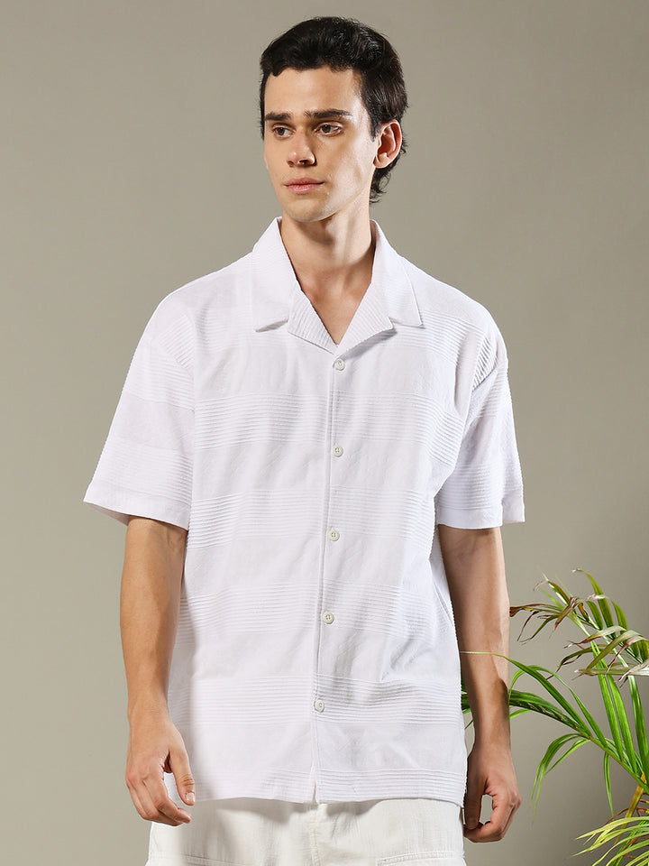 Mens Half Sleeve Resort Shirt - White