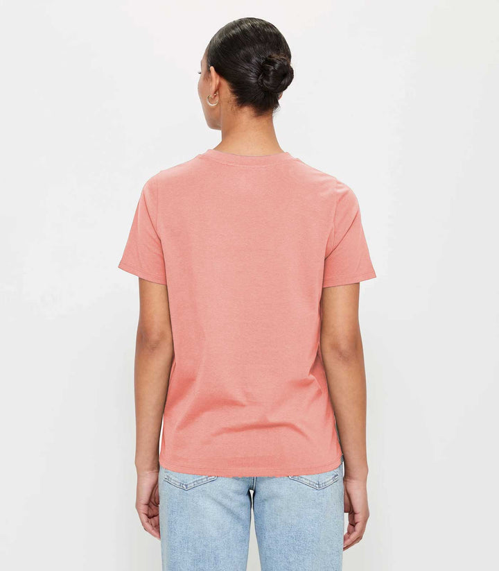 Women Solid Half Sleeve T-Shirt - Salmon Pink