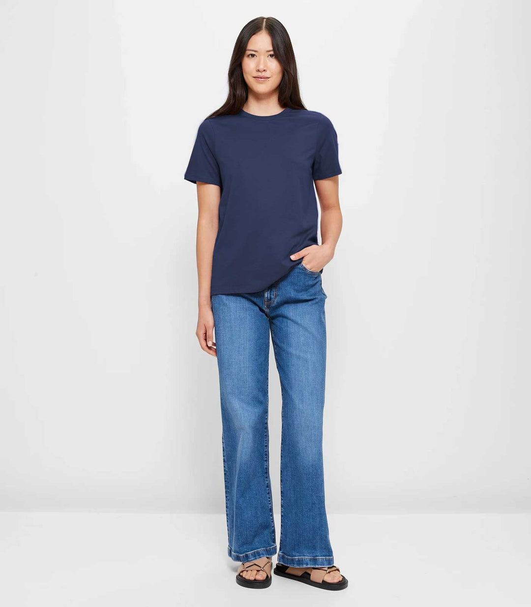 Women Solid Half Sleeve T-Shirt - Classic Navy