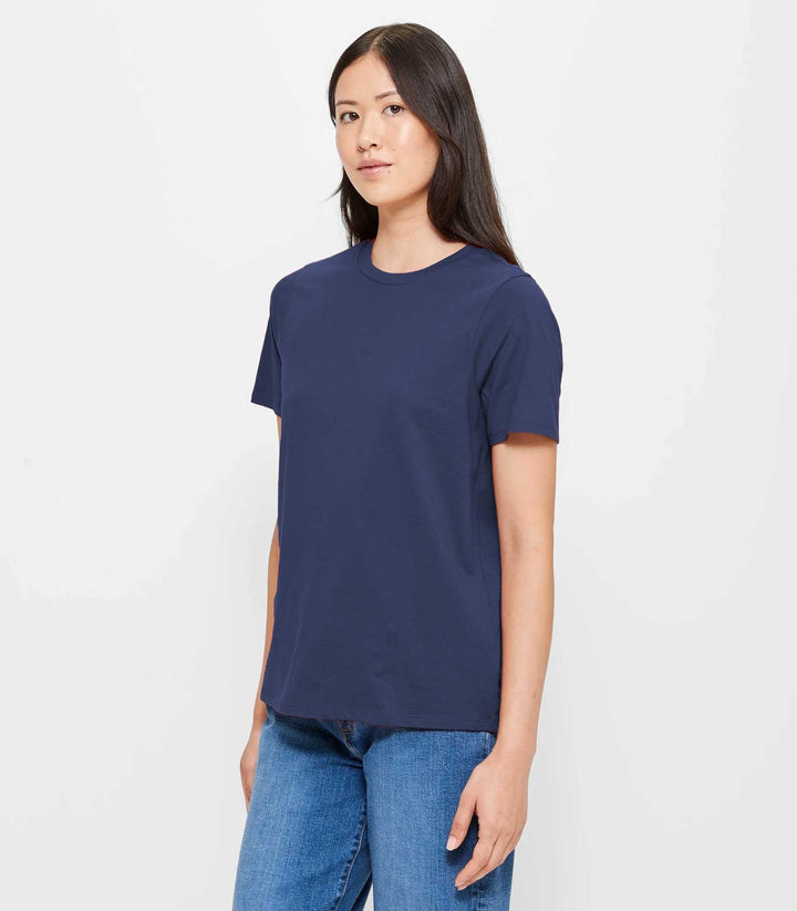 Women Solid Half Sleeve T-Shirt - Classic Navy