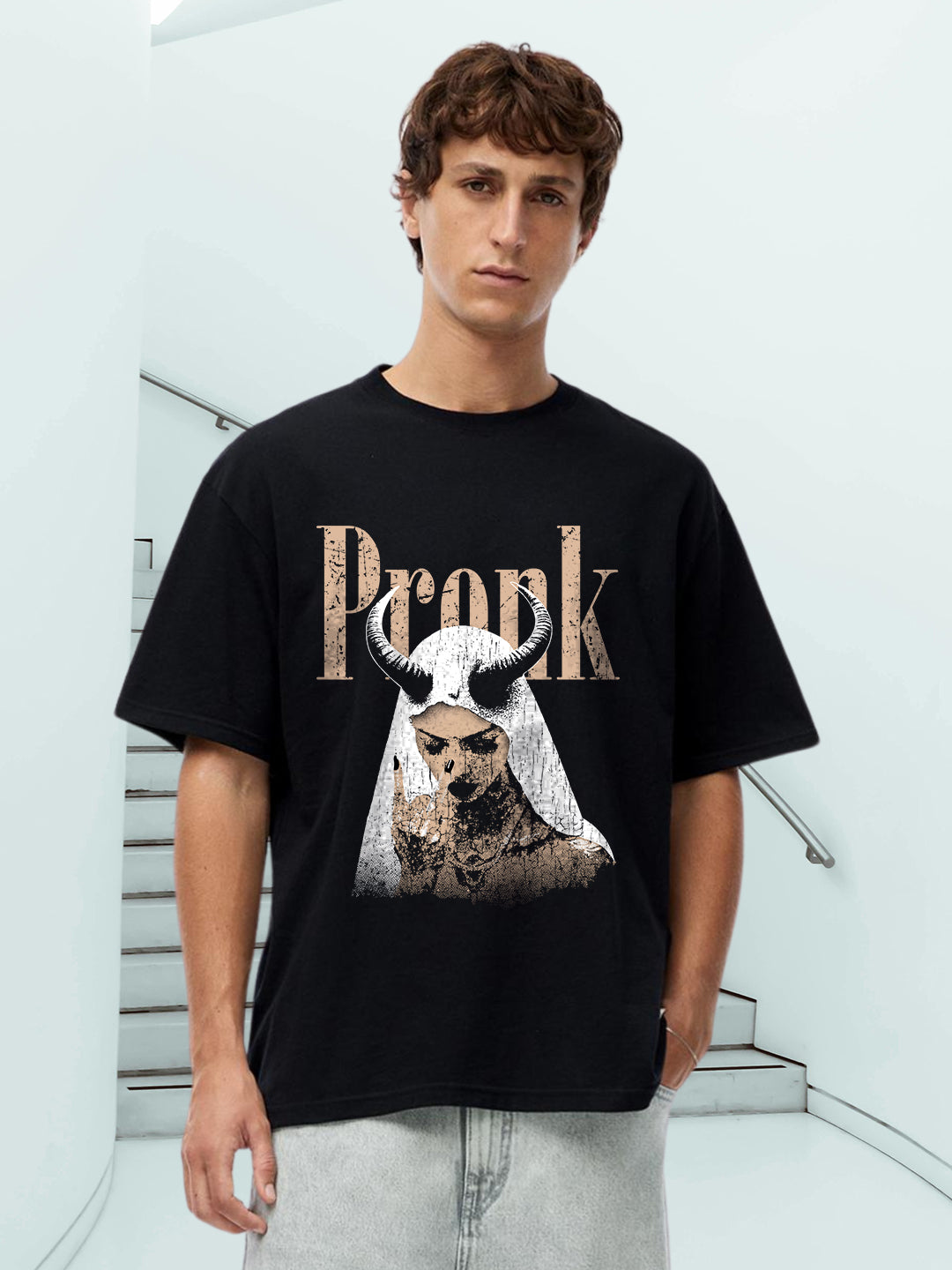 Monarch Men Printed Oversized T-Shirt