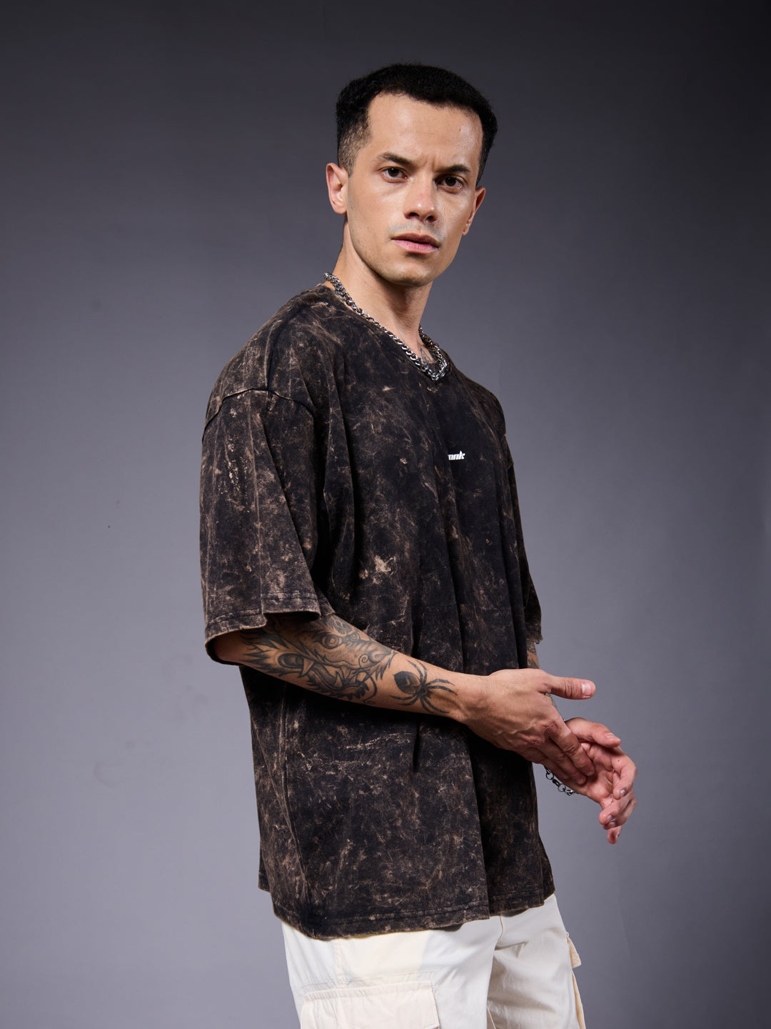 Evolve Men Retro Wash Printed Oversized T-Shirt