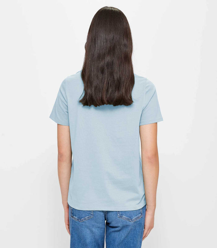 Women Solid Half Sleeve T-Shirt - Sky