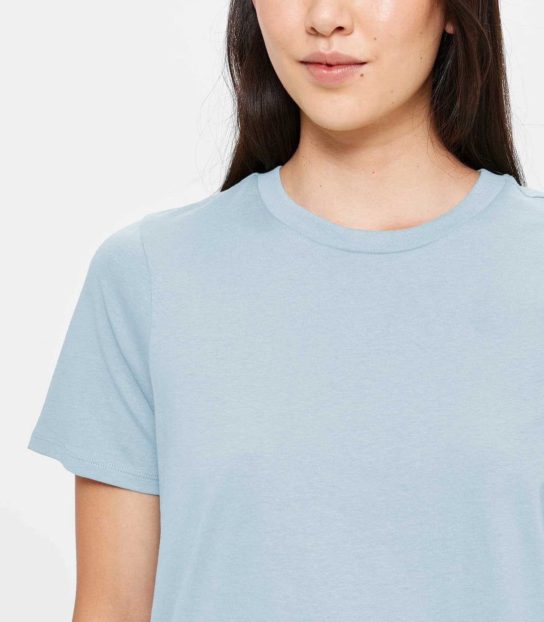 Women Solid Half Sleeve T-Shirt - Sky