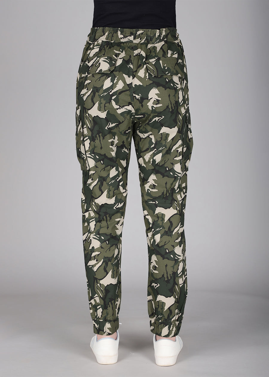 Womens Regular Fit Camo Cargo Jogger