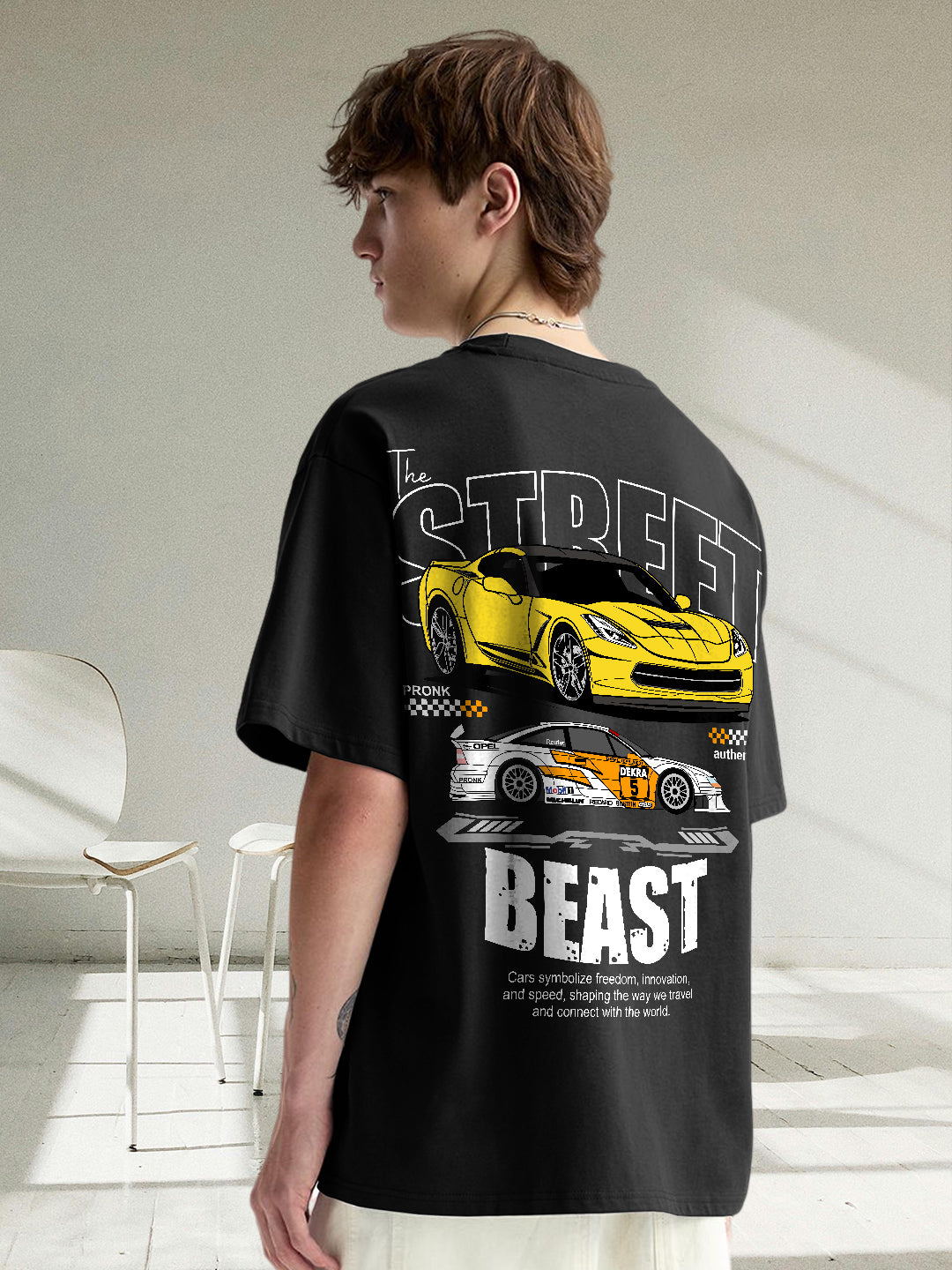 Street Beast Men Graphic Oversized Printed T-shirt