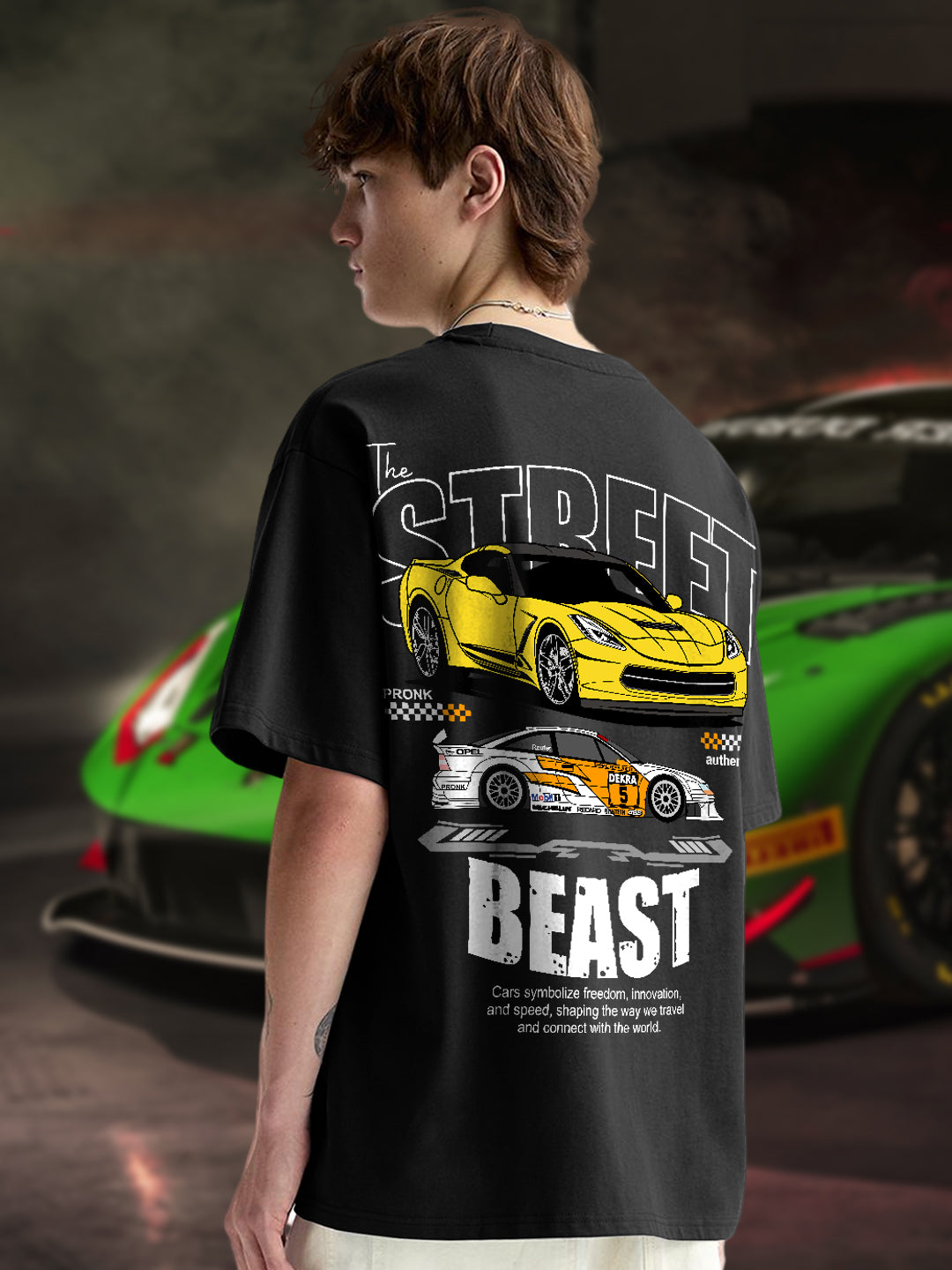 Street Beast Men Graphic Oversized Printed T-shirt