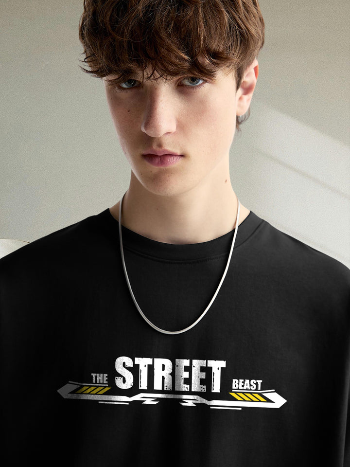 Street Beast Men Graphic Oversized Printed T-shirt