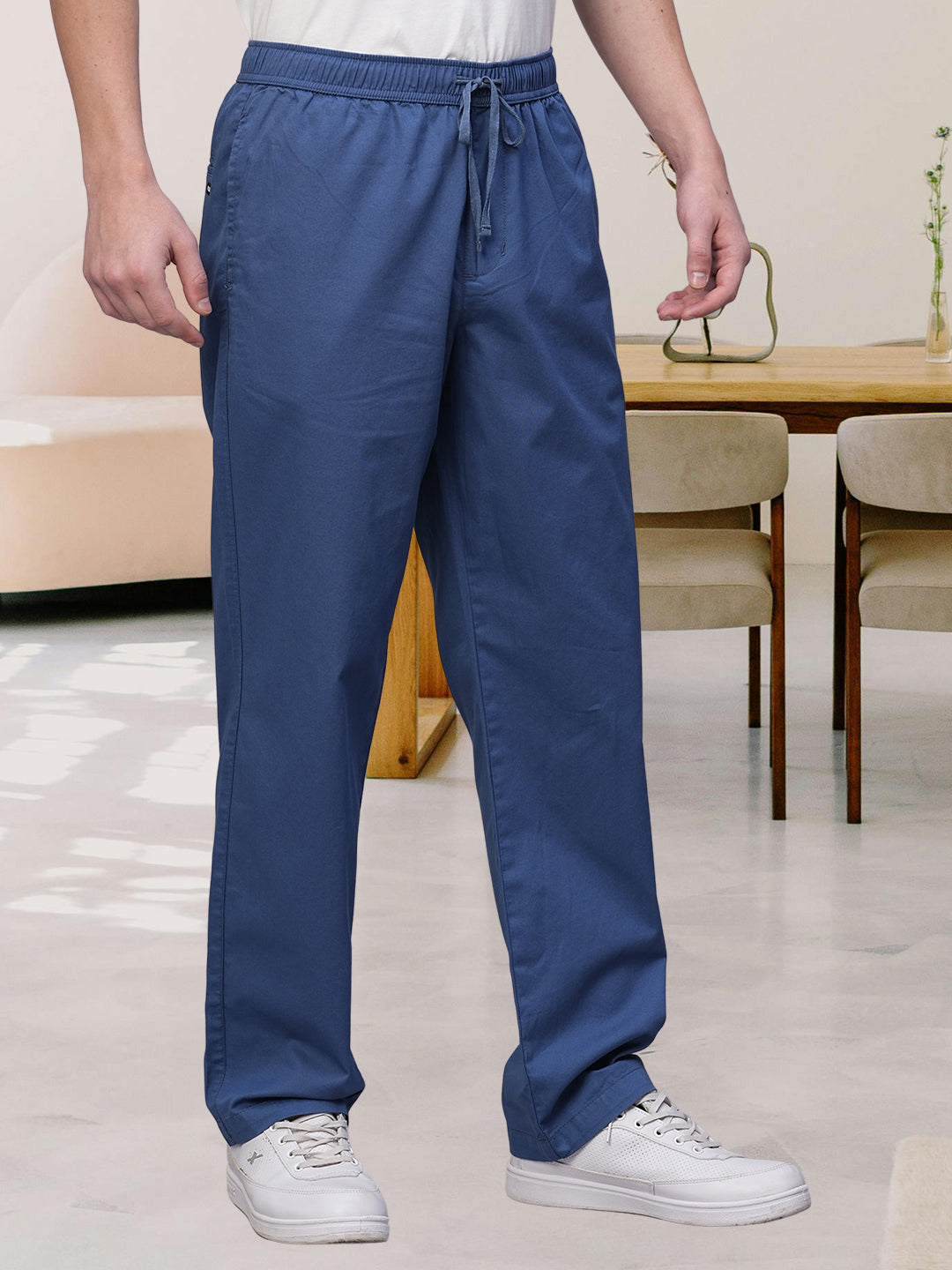 Cotton Pant for Men Solid - Blue