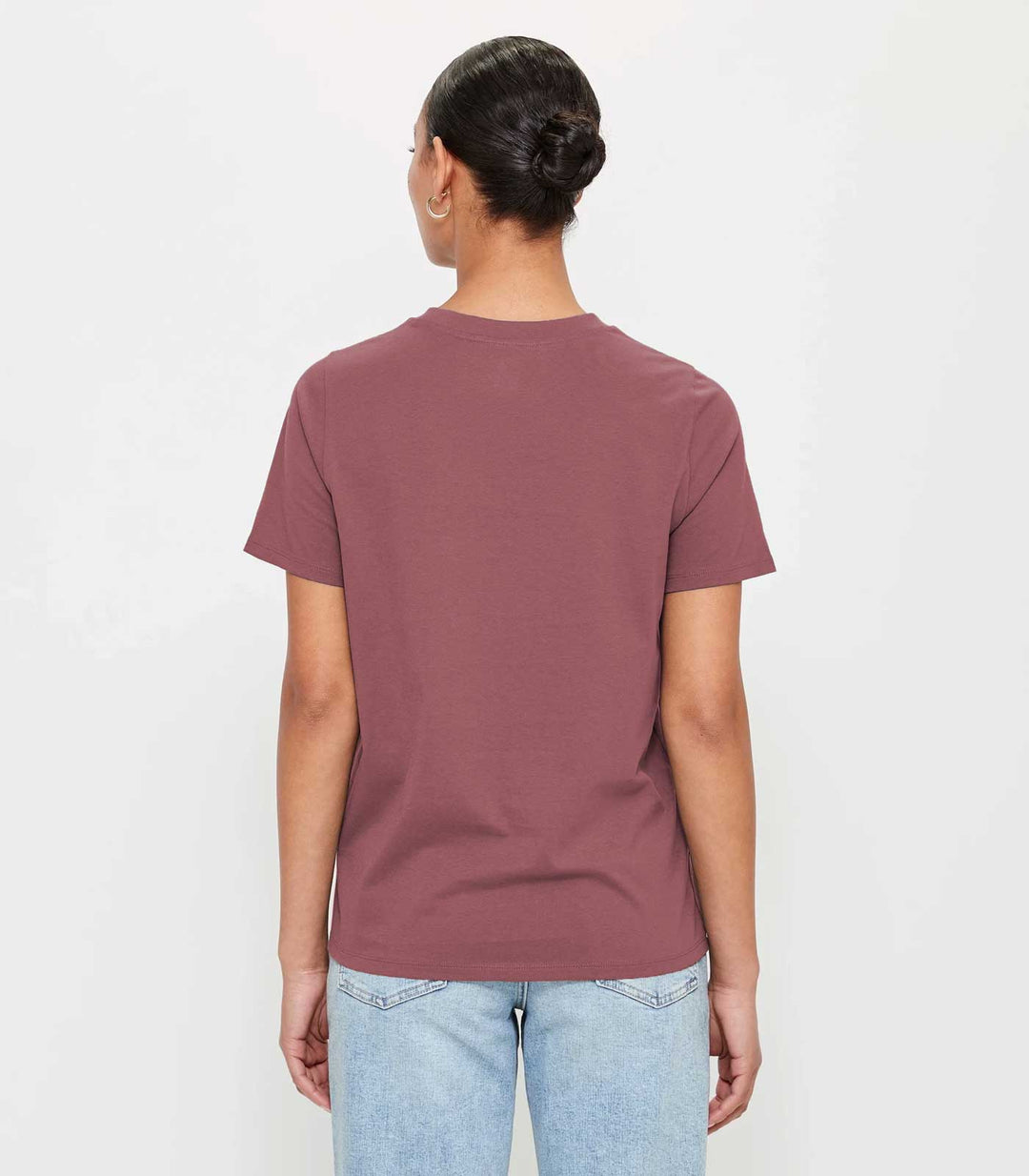 Women Solid Half Sleeve T-Shirt - Mauve Taupe