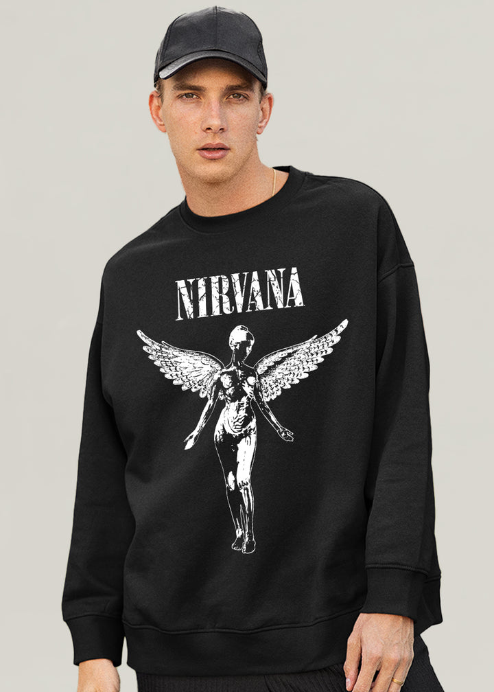 Utero Nirvana Men Drop Shoulder Premium Terry Sweatshirt