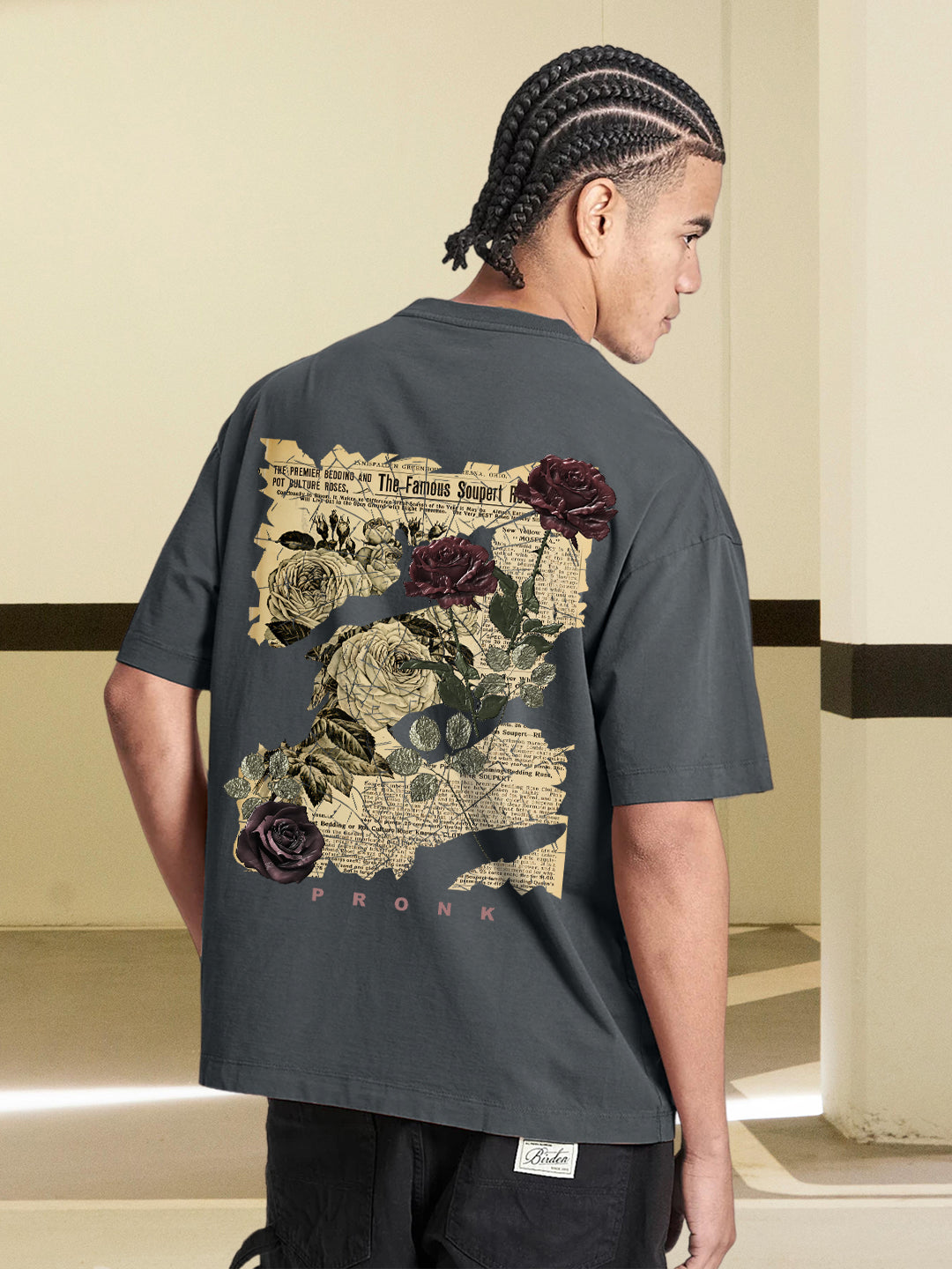 FADED DREAMS Men Printed Oversized T-Shirt