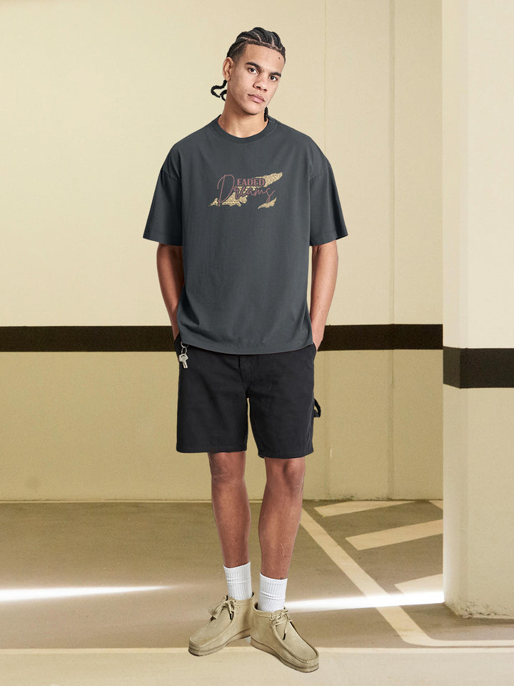 FADED DREAMS Men Printed Oversized T-Shirt