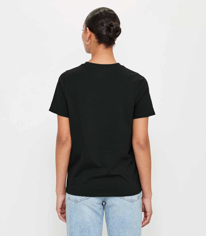 Women Solid Half Sleeve T-Shirt - Black