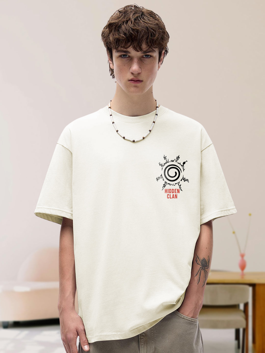 Leaf Hokage Men Printed Terry Oversized  T-Shirt