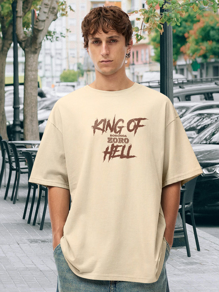 King Of Hell Men Printed Oversized T-Shirt