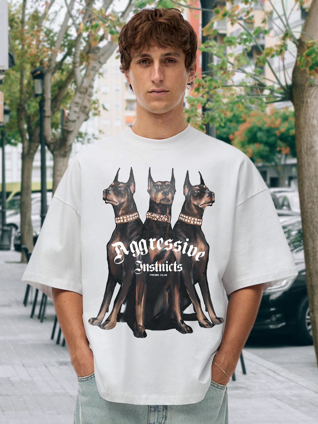 Aggressive Men Printed Oversized  T-Shirt