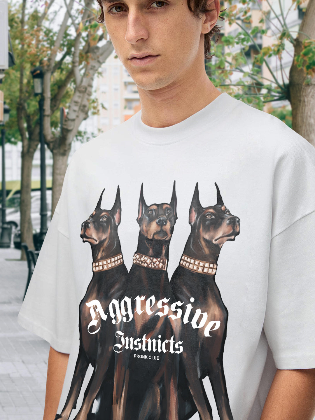 Aggressive Men Printed Oversized  T-Shirt