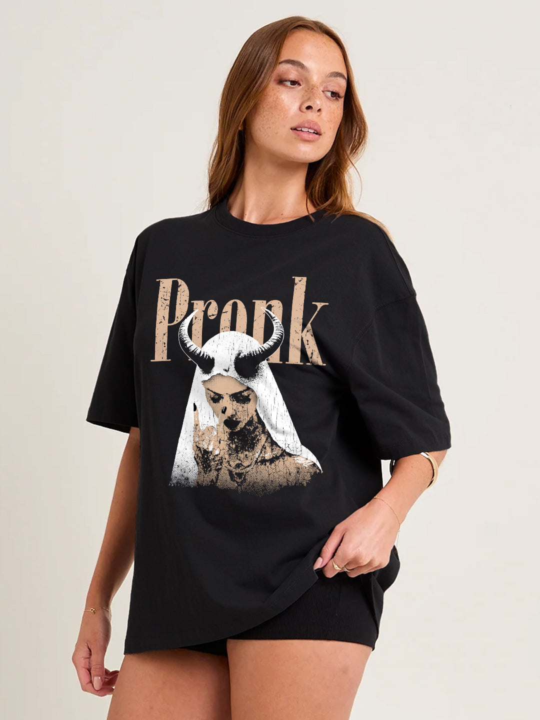 Monarch Women Printed Oversized T-Shirt