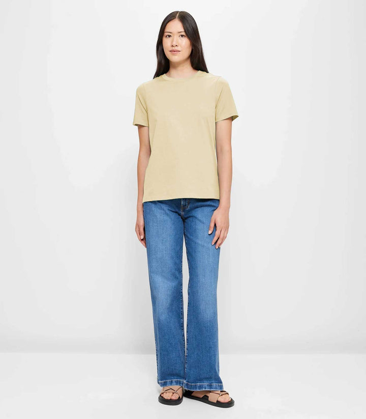 Women Solid Half Sleeve T-Shirt - Beige