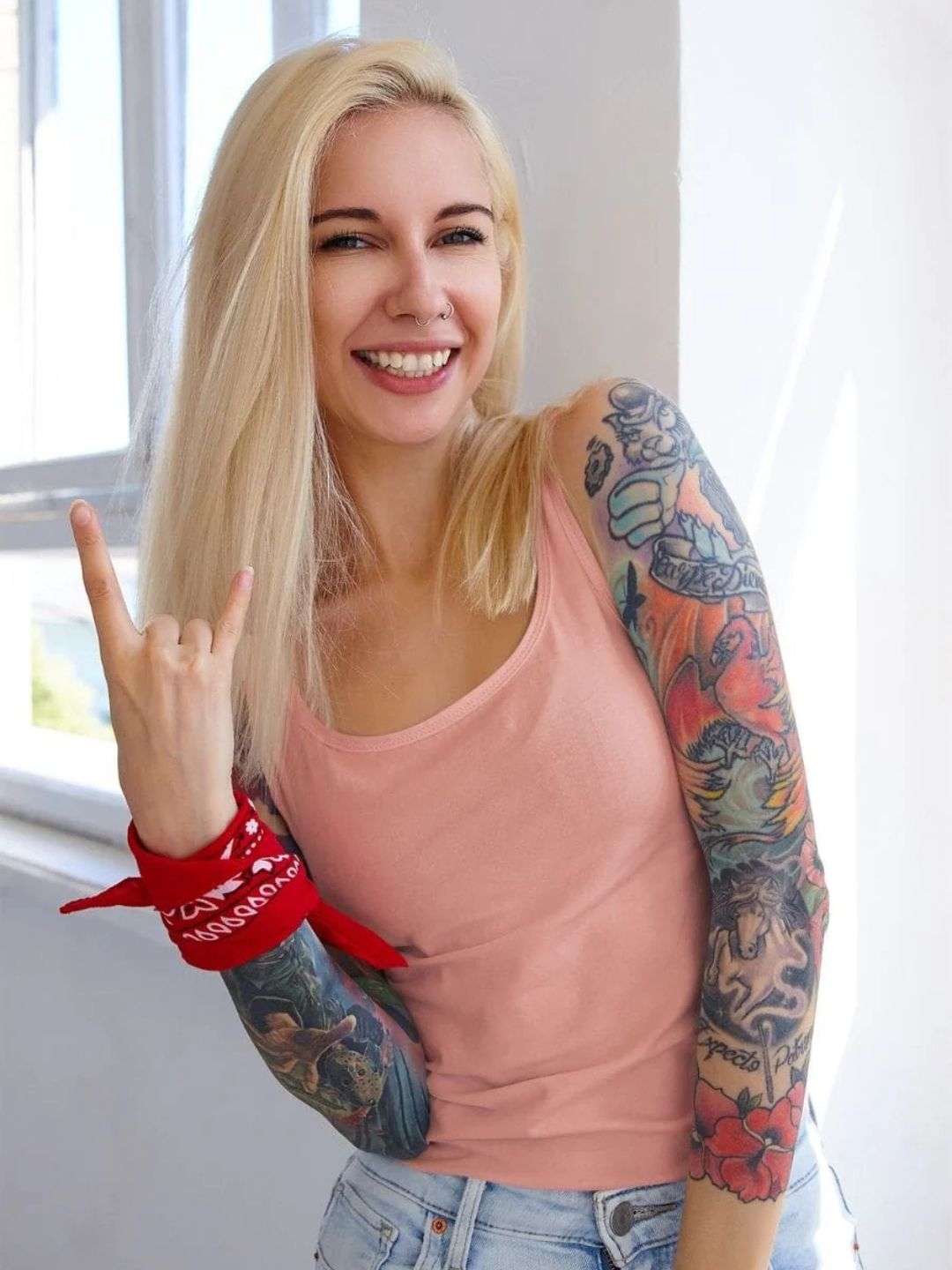 Solid Women Tank Top - Salmon Pink