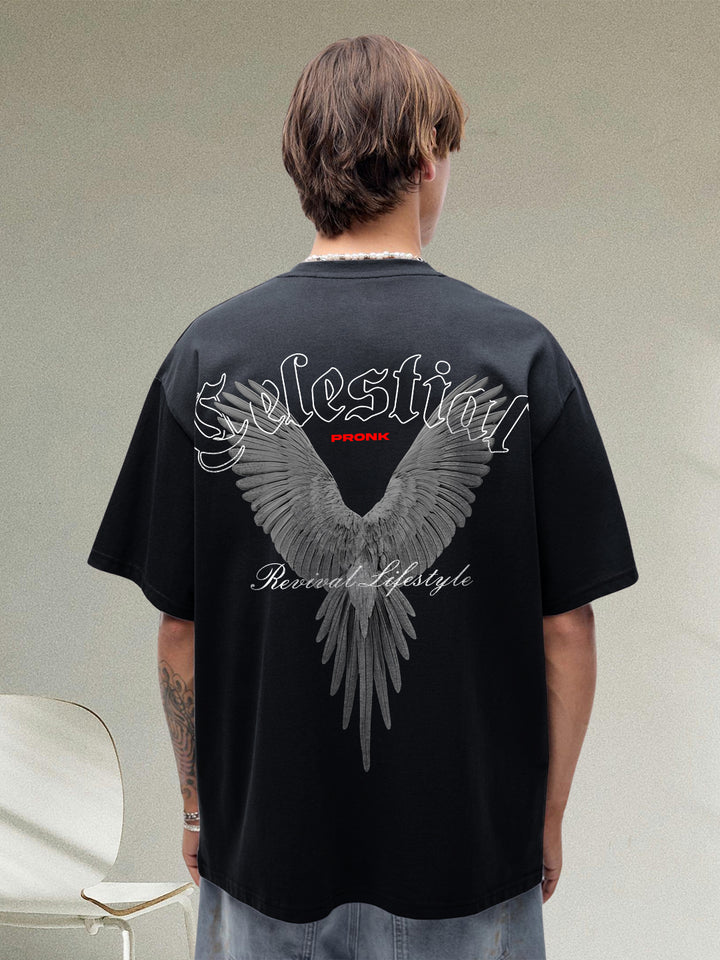 Celestial Men Graphic Printed Oversized T-shirt