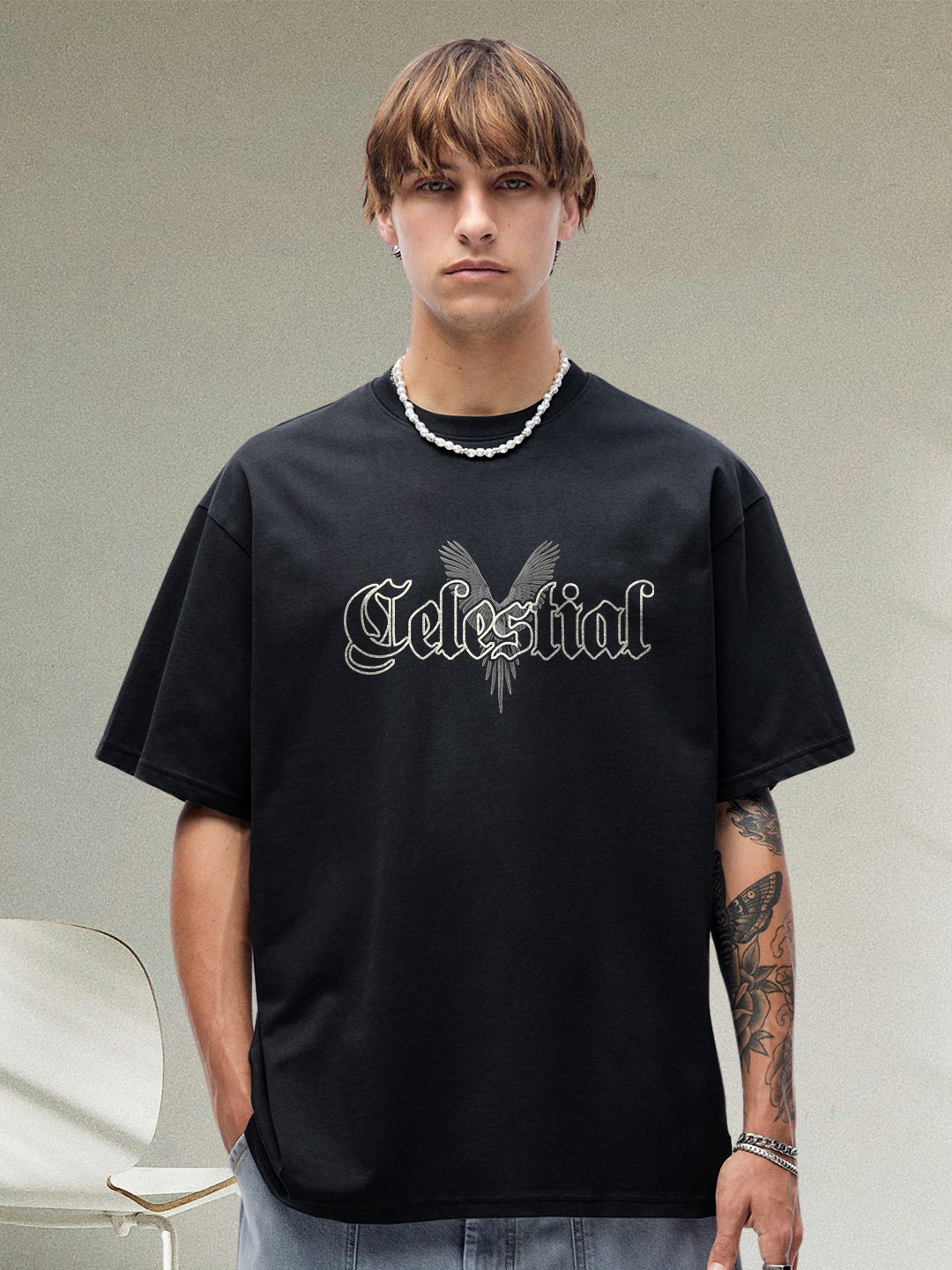 Celestial Men Graphic Printed Oversized T-shirt