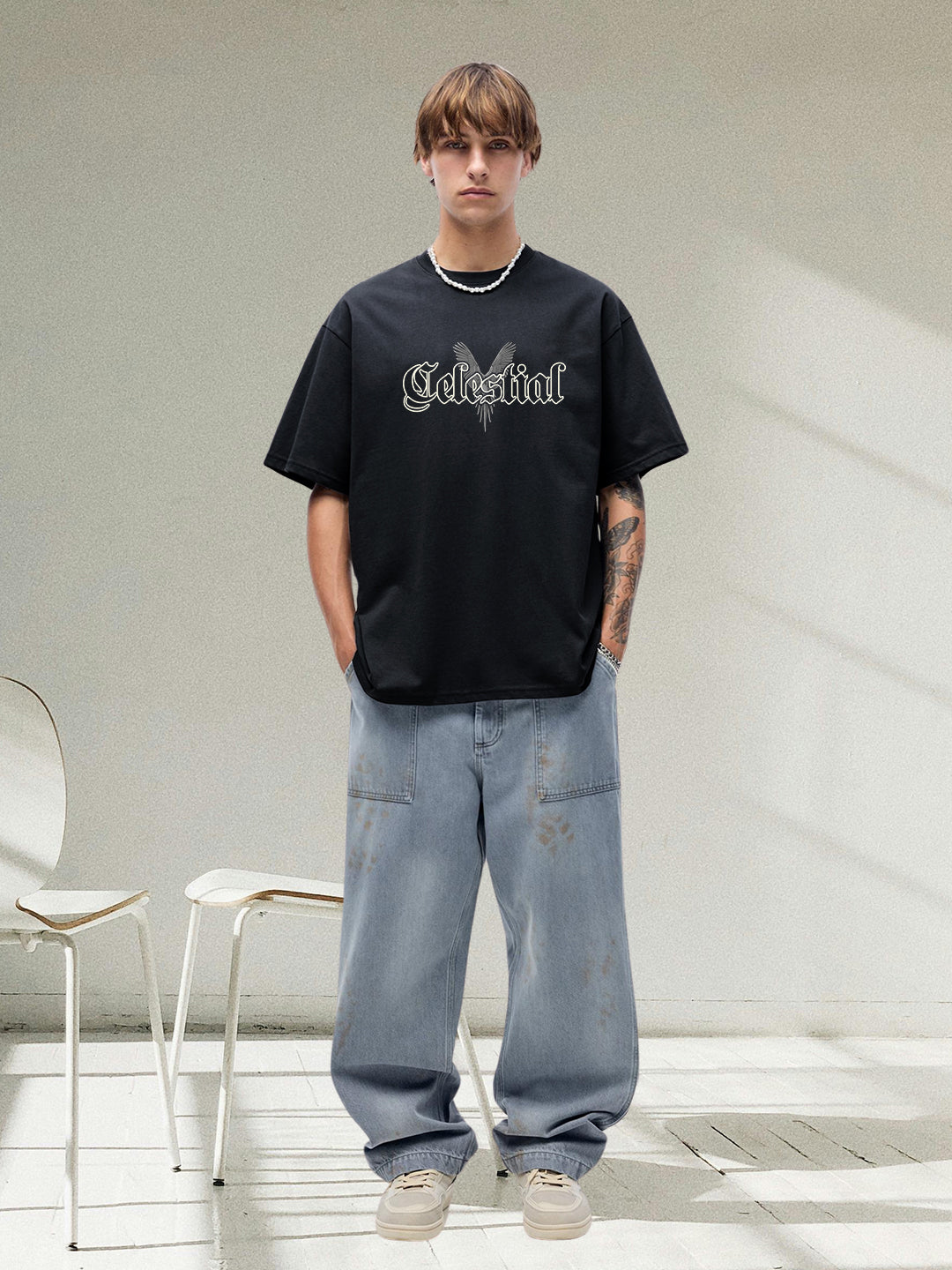 Celestial Men Graphic Printed Oversized T-shirt