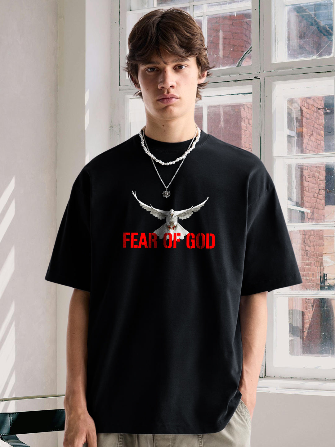 Fear Of God Men Graphic Printed Oversized  T-Shirt