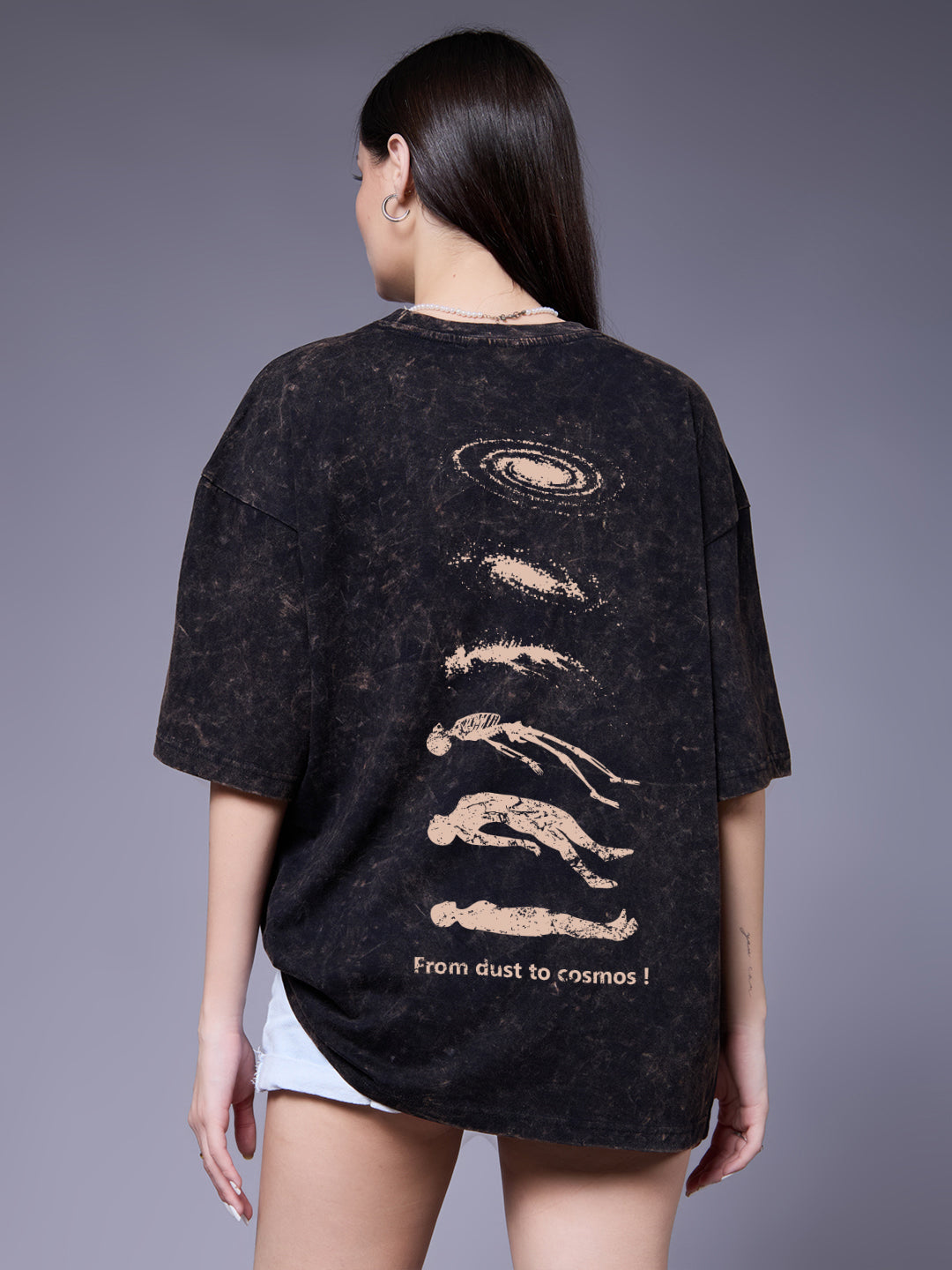 Evolve Women Retro Wash Printed Oversized T-Shirt