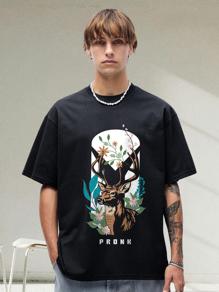 Wild Grace Men Graphic Printed Oversized  T-Shirt
