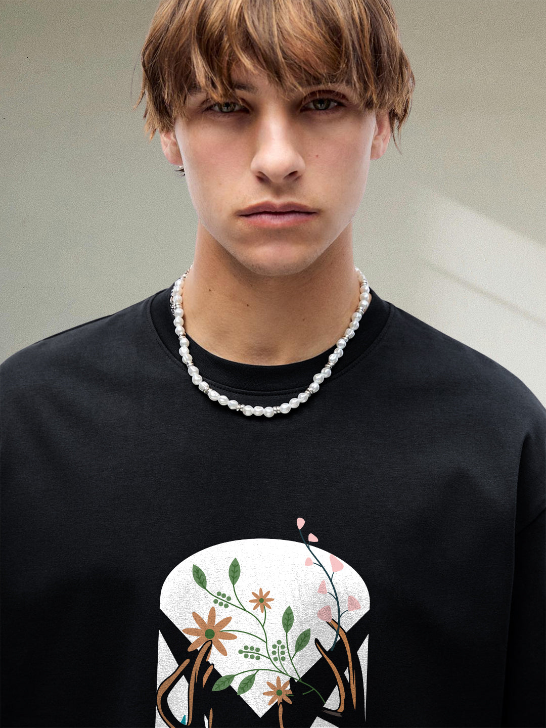 Wild Grace Men Graphic Printed Oversized  T-Shirt