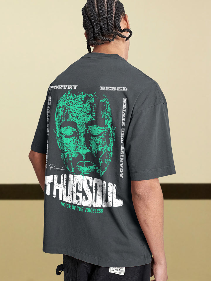 Thug Soul Men Printed Oversized  T-Shirt