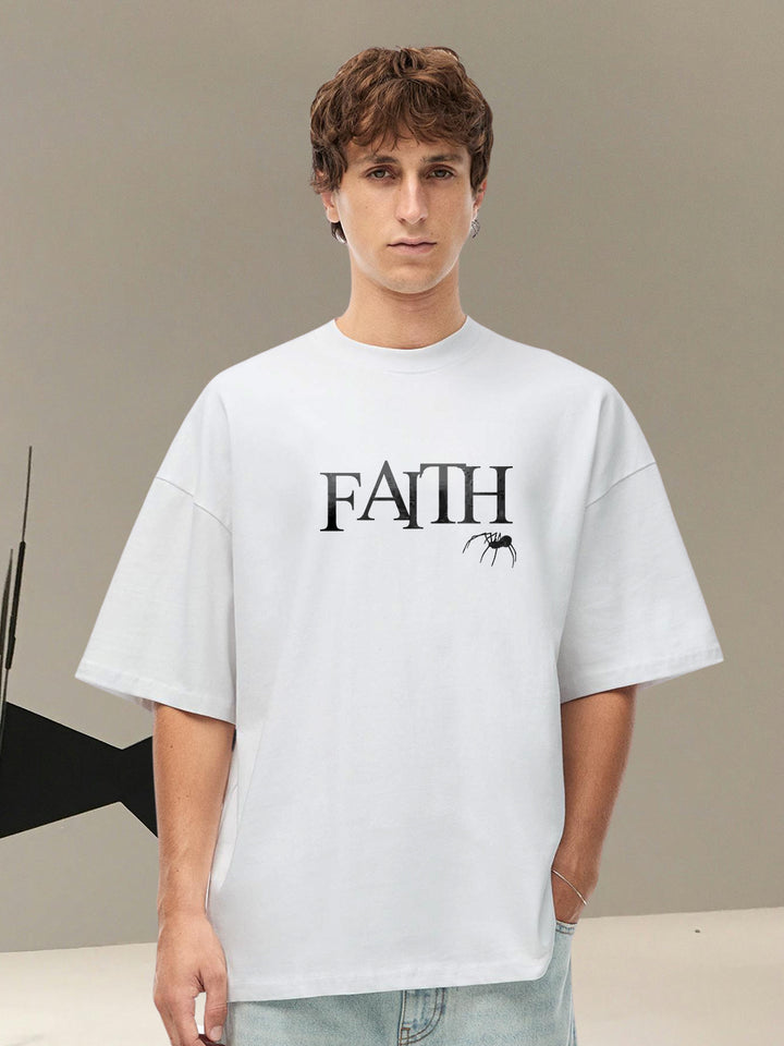 Faith Men Printed Oversized  T-Shirt