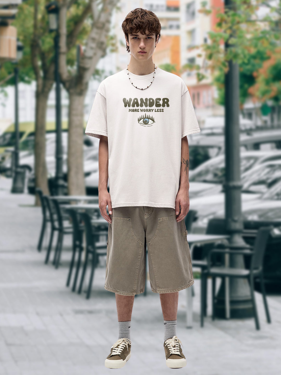 Wandersoul Men Printed Oversized  T-Shirt
