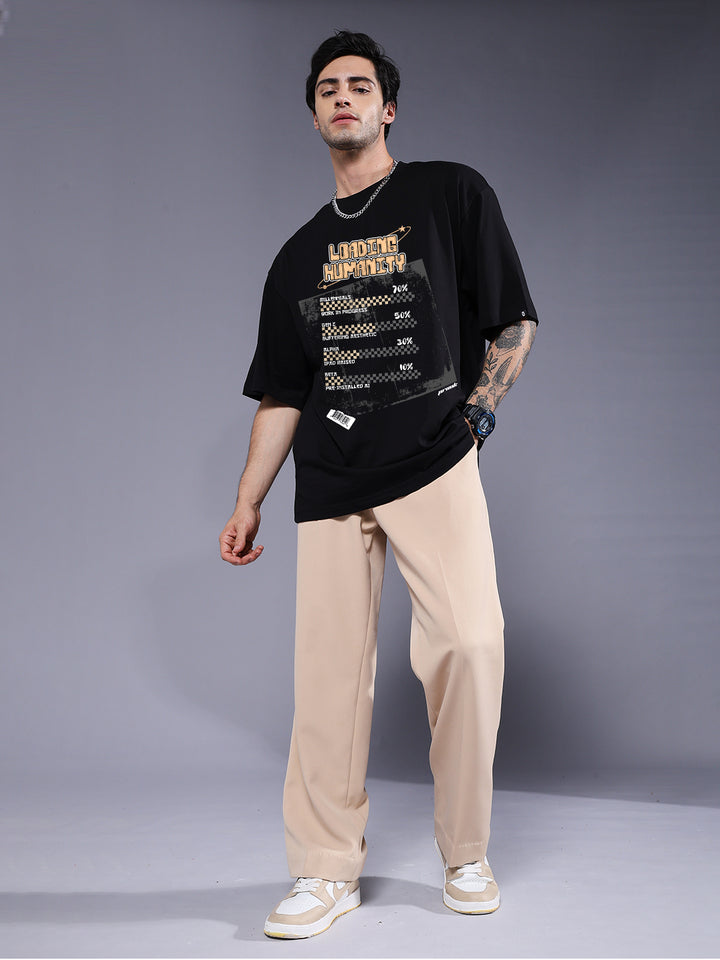 LOADING HUMANITY Men Printed Oversized T-Shirt