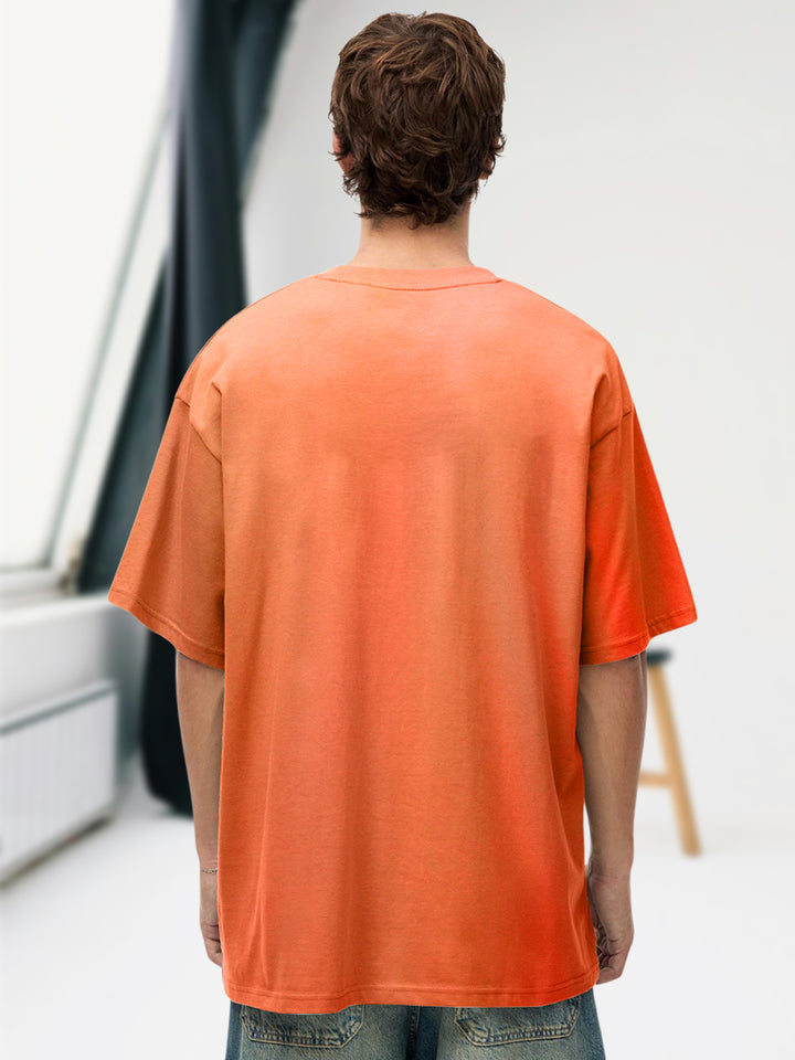 CREATOR Orange Men Oversized T-Shirt – Pure Cotton | Streetwear Fashion | Loose Fit