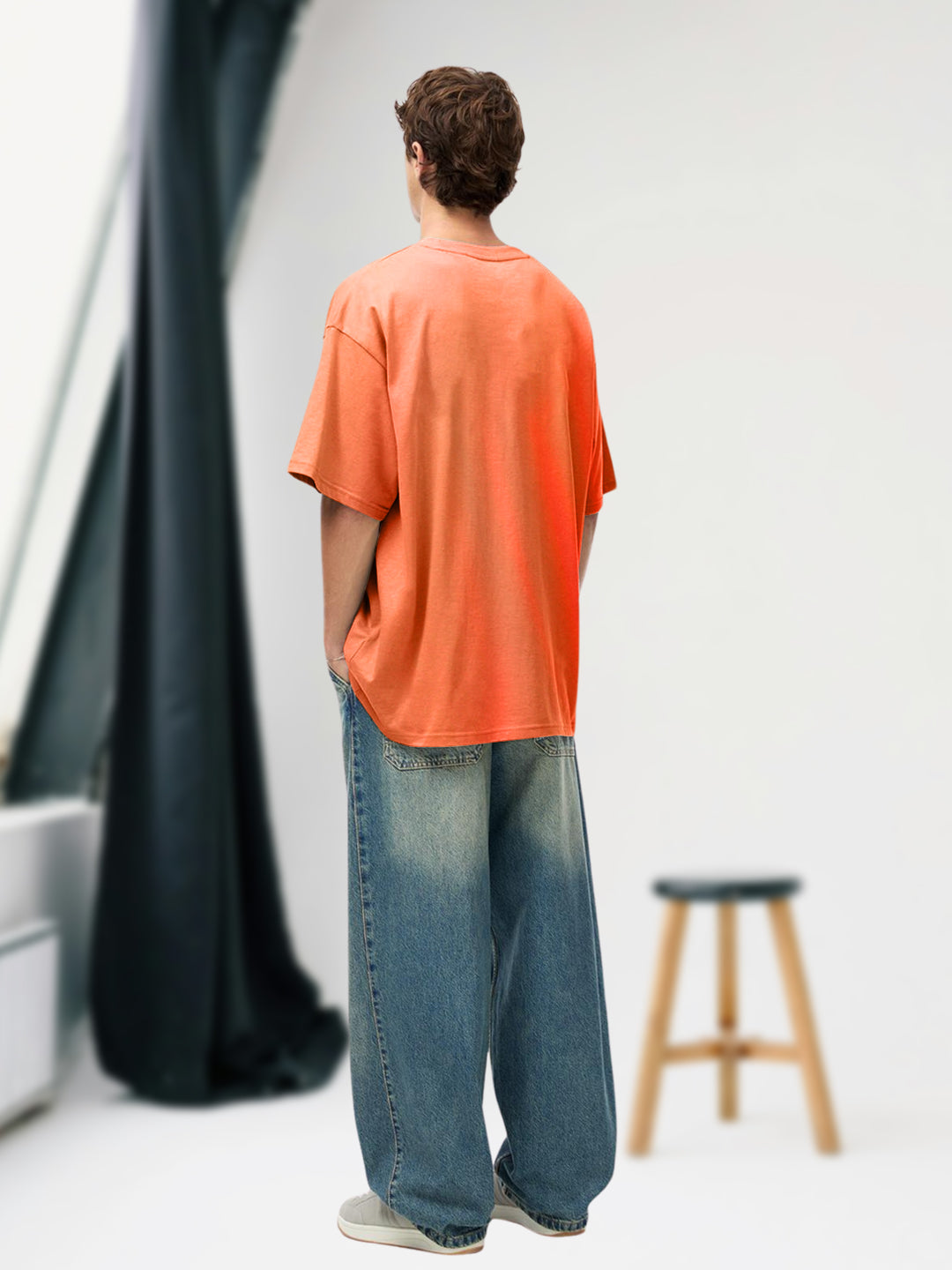 CREATOR Orange Men Oversized T-Shirt – Pure Cotton | Streetwear Fashion | Loose Fit