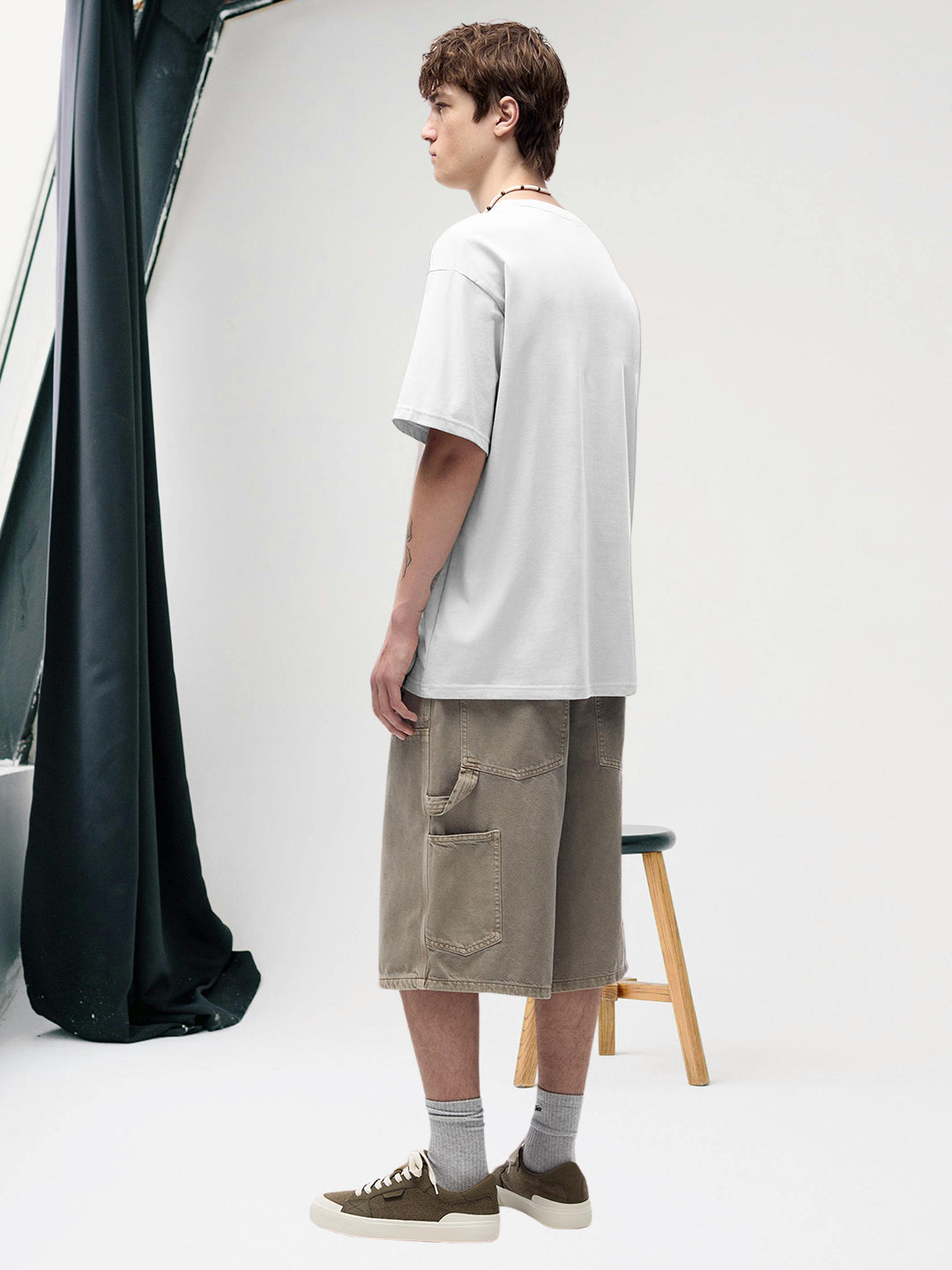 INFLUENCER White Men Oversized T-Shirt – Pure Cotton | Streetwear Fashion | Loose Fit