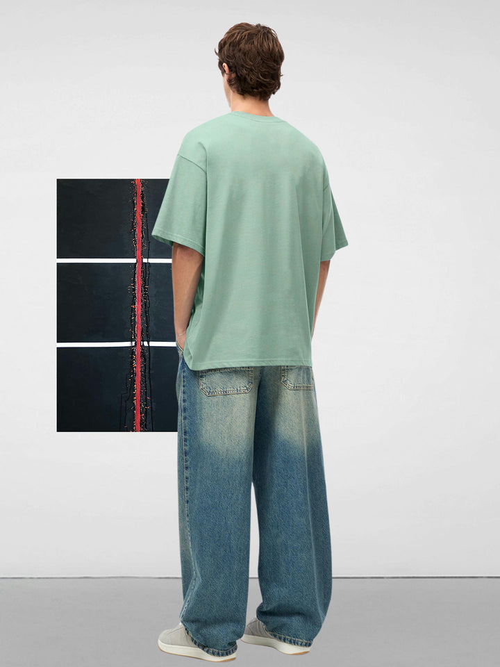 DEVELOPER Mint Green Men Oversized T-Shirt – Pure Cotton | Streetwear Fashion | Loose Fit