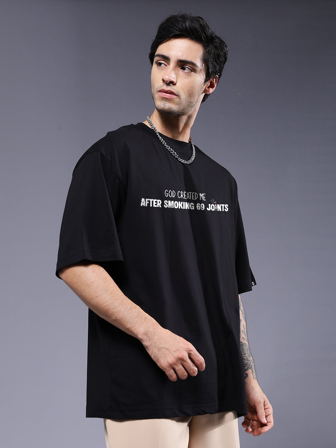 OG CREATION Men Printed Oversized T-Shirt